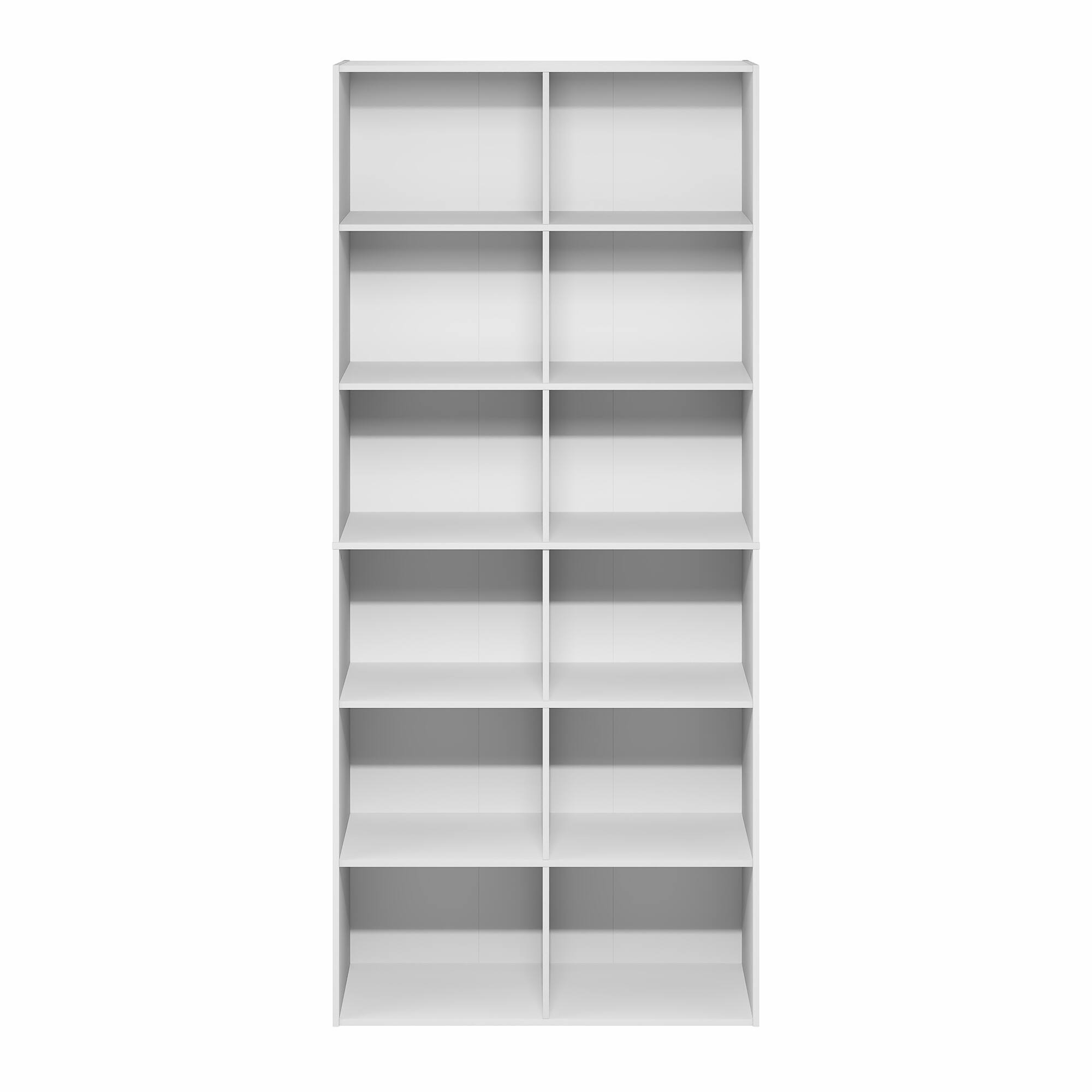 Alt View 7. Furinno - BASIC Book Shelf, 12-Cube Bookshelf, Open Shelf Bookcase, Cube Storage Organizer, for Living Room, Home Office - Plain White.