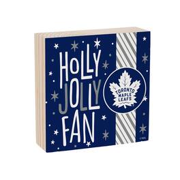 Evergreen Enterprises - Toronto Maple Leafs 6" Holiday Wood Plock Shelf Sign - Multicolor