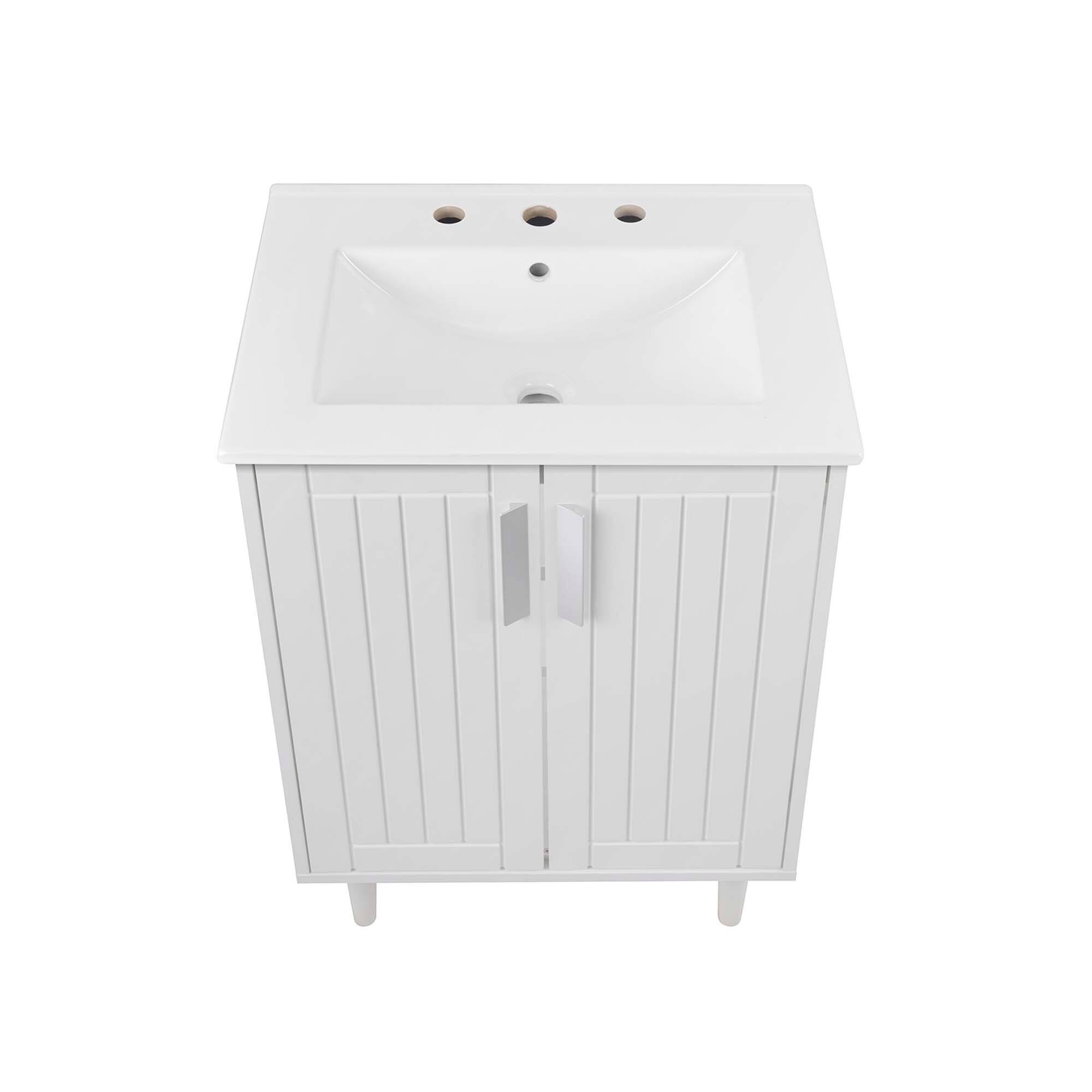 Alt View 4. Modway - Augusta 24" Bathroom Vanity by Modway - White White.