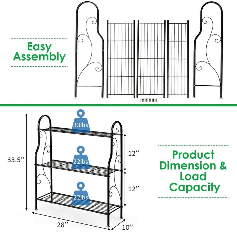 Easy Assembly

33lbs

5 33.5" 22lbs 22lbs

C 12" 12"

Product Dimension & Load Capacity

28" 10"