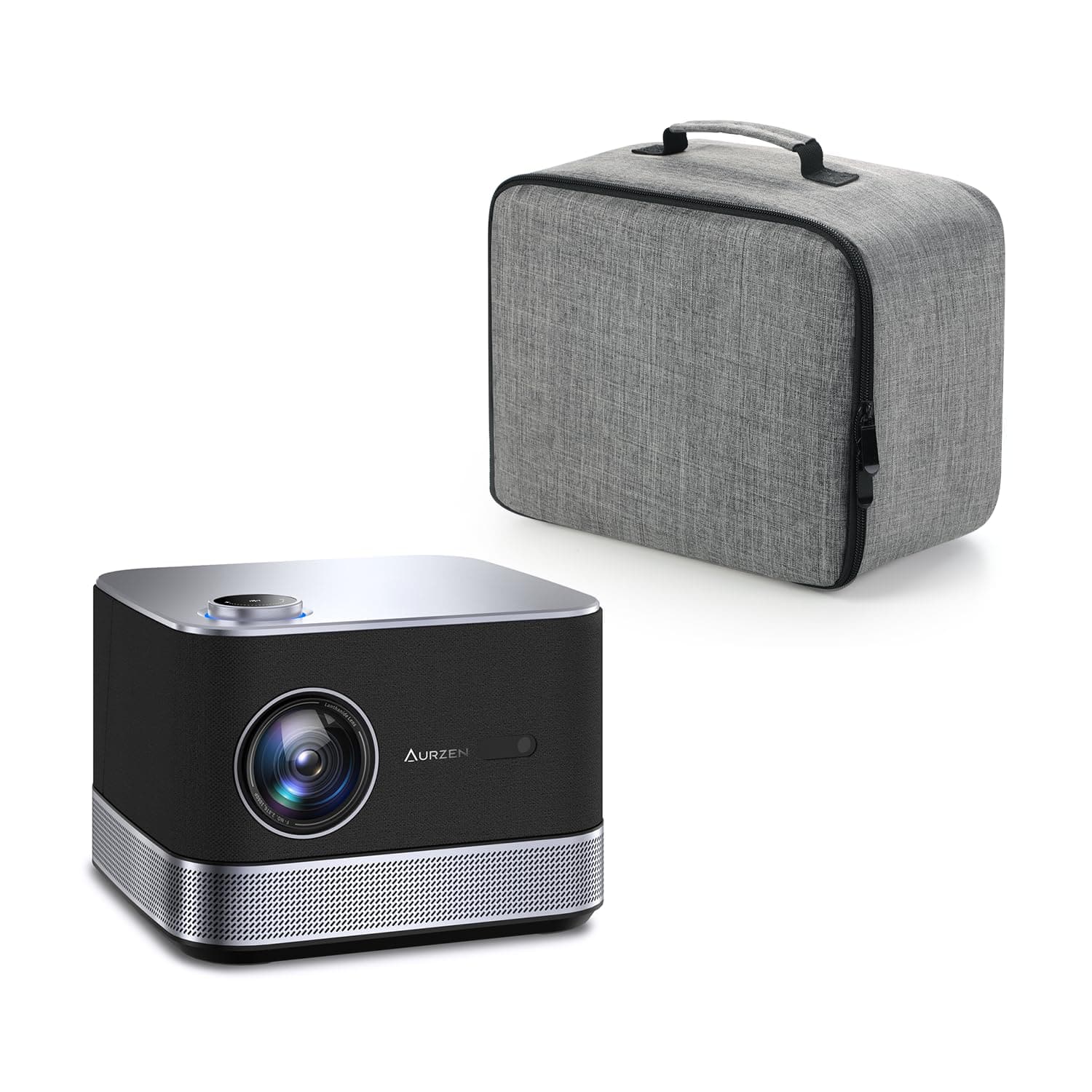 Alt View 13. Aurzen - BOOM 3 Projector Carrying Case, Portable with Accessory Pockets for Storage and Travel - Gray.