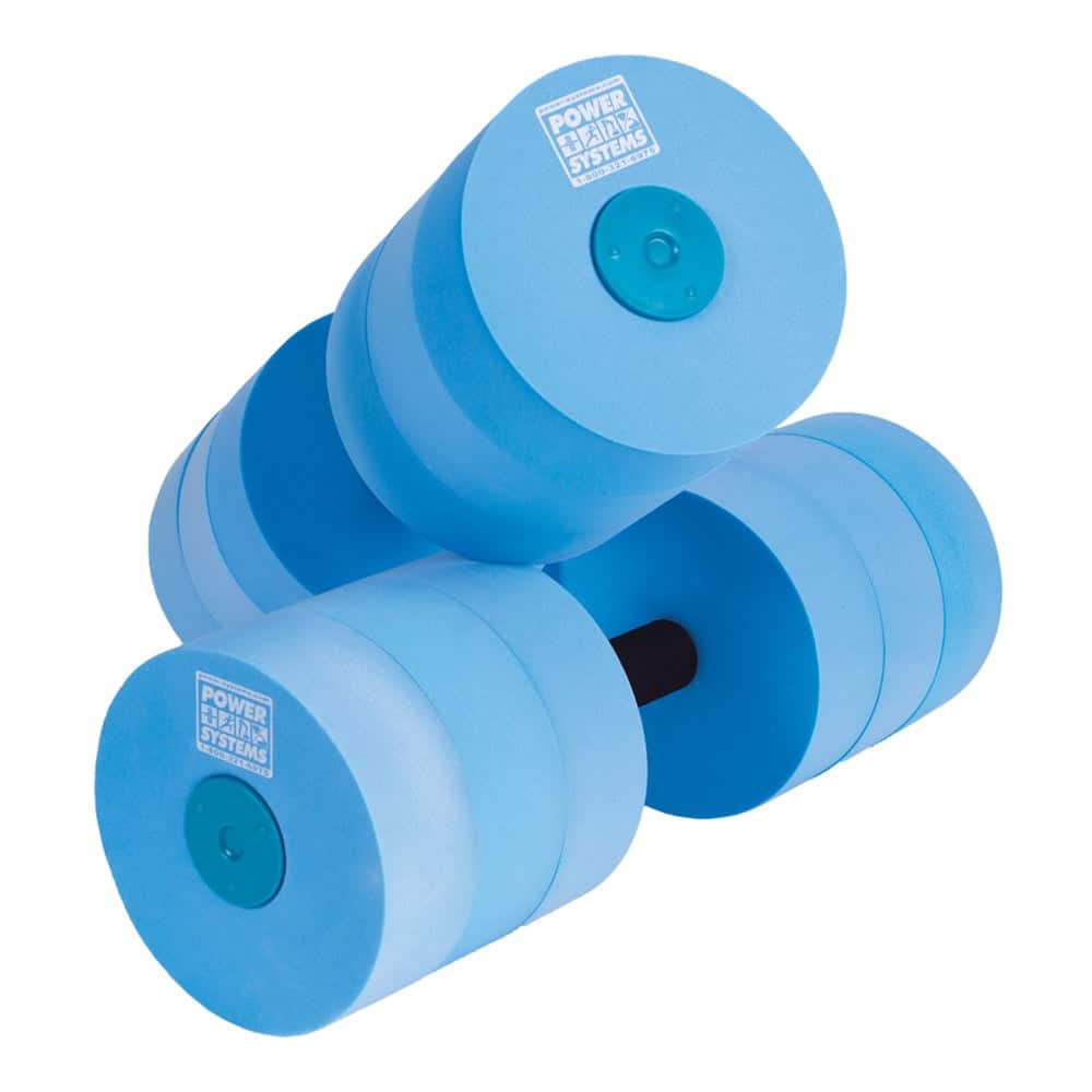 Power Systems - Pool Dumbbells Pair – Heavy Resistance Water Dumbbells for Aqua Fitness - Blue