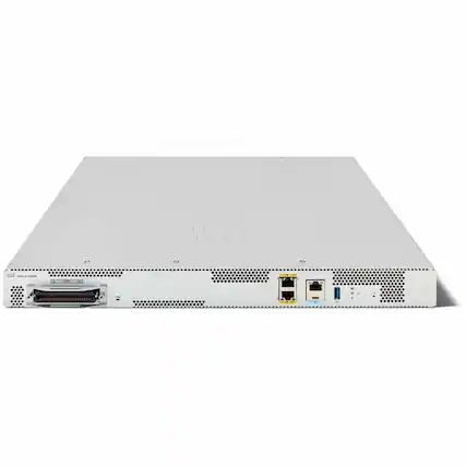 Front. Cisco Consumer Products - Cisco VG410 VoIP Gateway - 2 x RJ-45 - 24 x FXS - USB - Gigabit Ethernet - 1U High - Rack-mountable - Unknown.