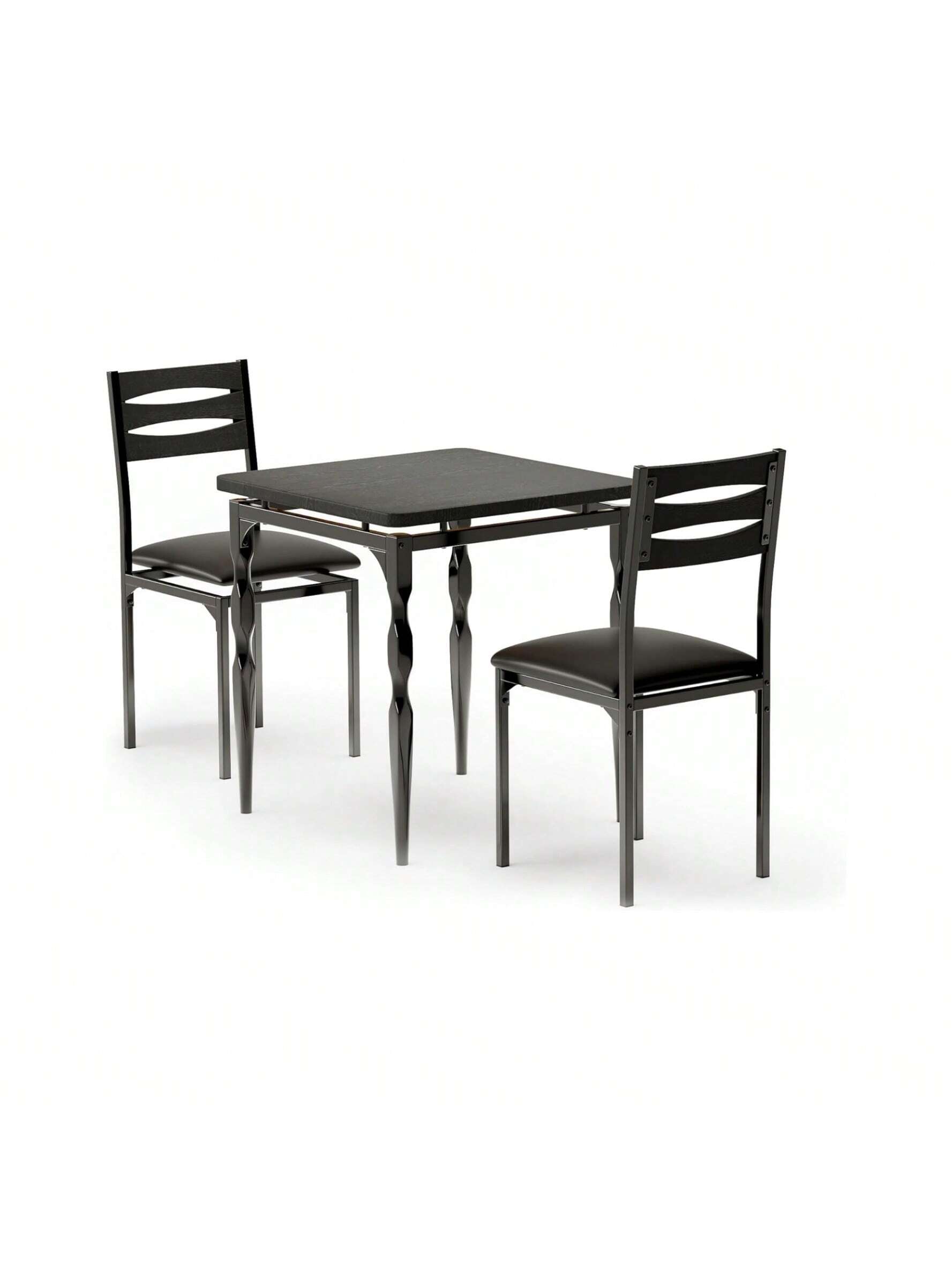 Alt View 2. Acekool - Kitchen Table Home Dining Table Set For 2 Dining Table And Chairs Set Of 2 for Dining Room, Home Office, Living Room - Black.