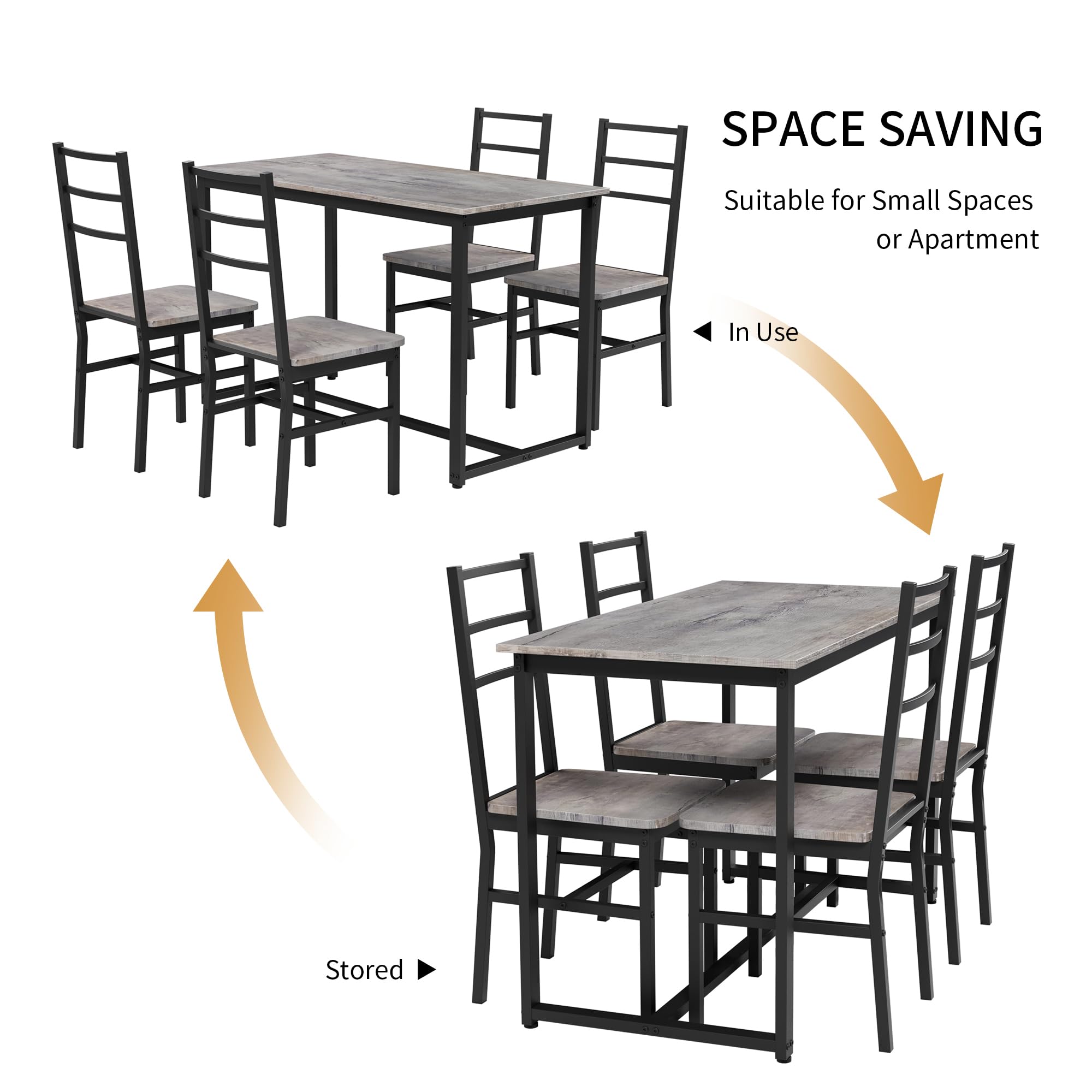SPACE SAVING  
Suitable for Small Spaces or Apartment  

In Use  
Stored