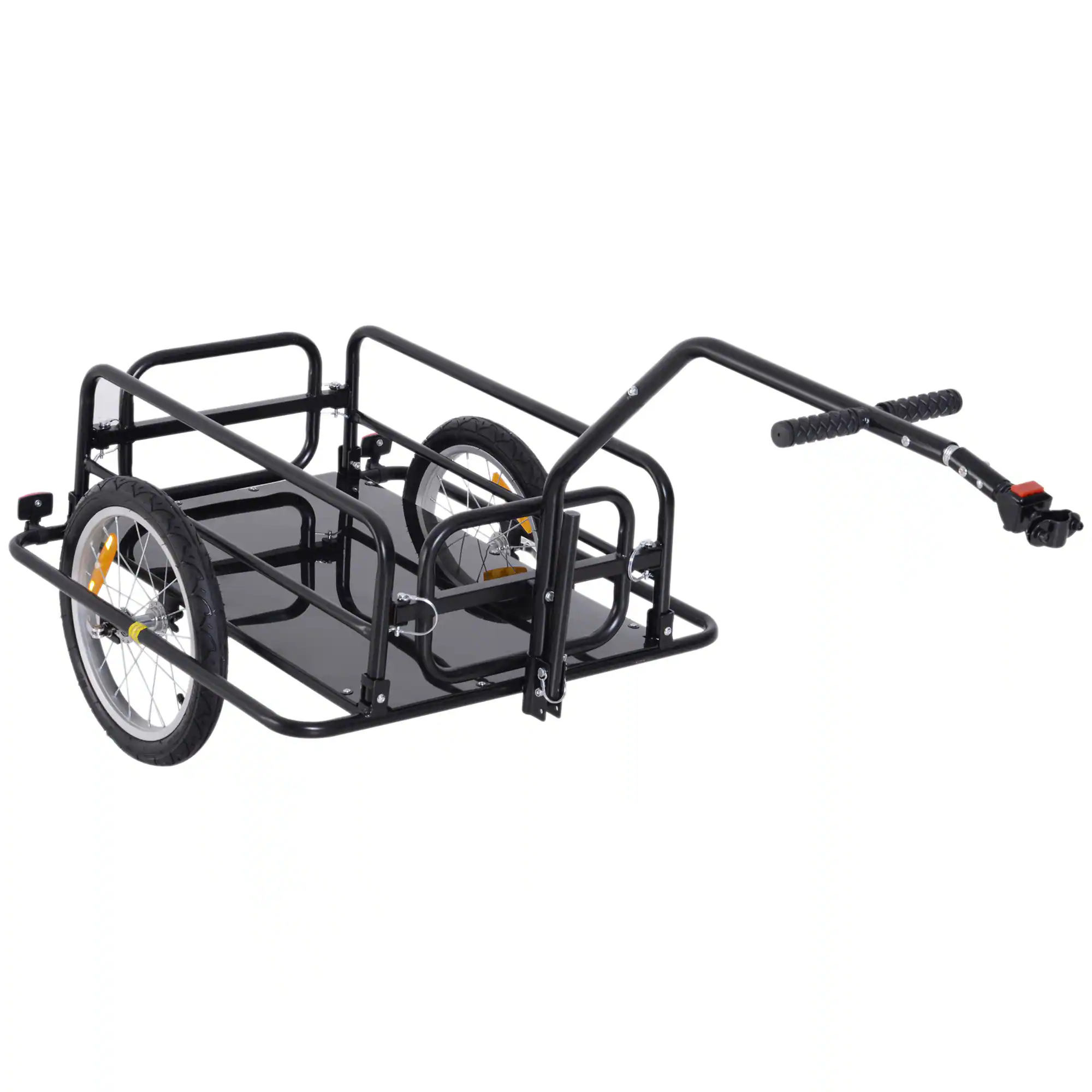 Front. Aosom - Aosom Bike Cargo Trailer, Bicycle Trailer, Heavy-Duty Bike Wagon Cart, Foldable Compact Storage - Black.