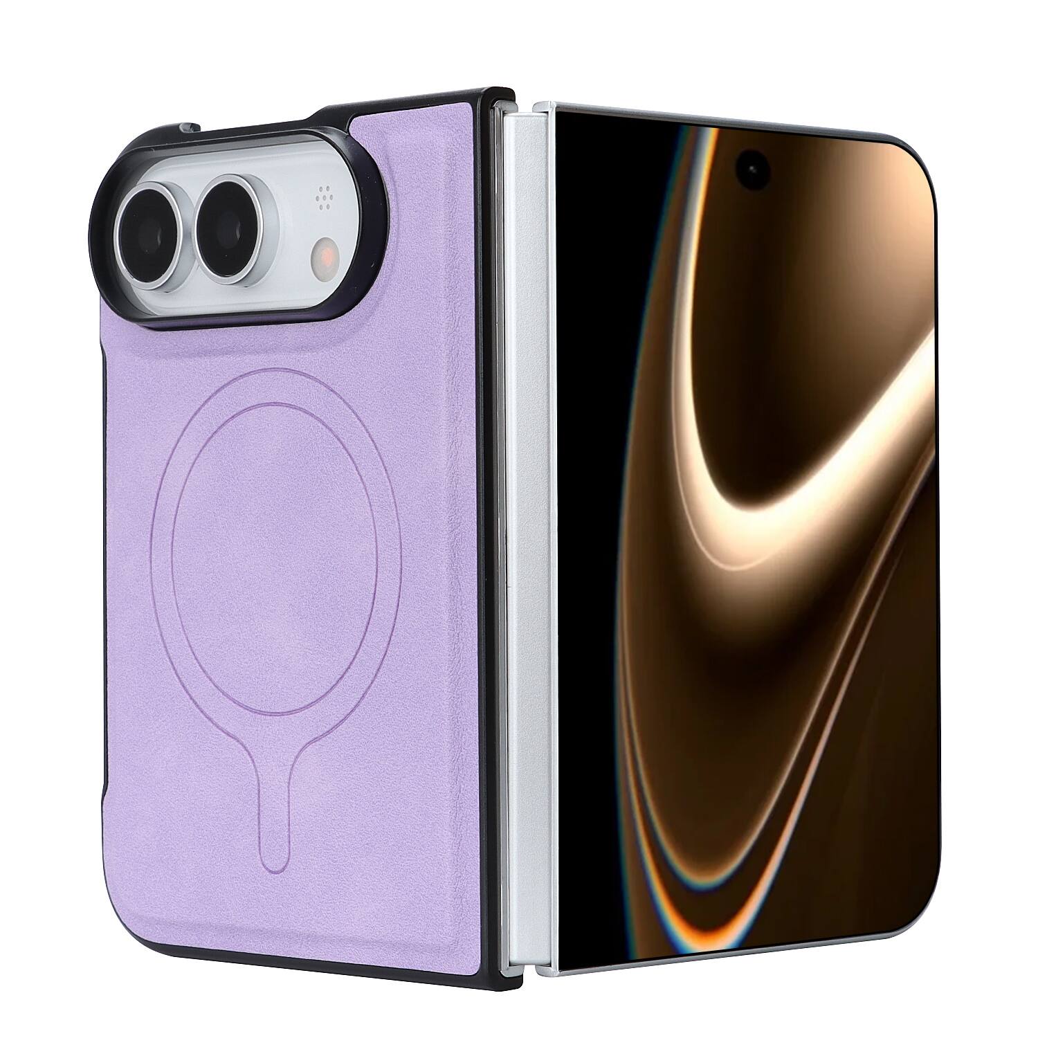 Alt View 6. UUCOVER - Magnetic Detachable Wallet Case For Apple iPhone Duo with Card Slots, Kickstand, Compatible with MagSafe Slim Back Cover - Purple.