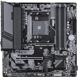 GIGABYTE - B550M GAMING X WIFI6E (Socket AM4) AMD B550 Micro-ATX DDR4 Wi-Fi 6 Motherboard - Black - Front_Zoom
