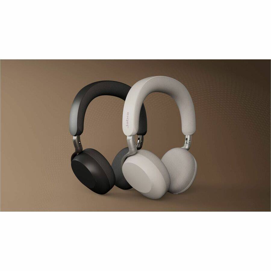 Alt View 6. Jabra - Jabra Evolve3 75 Headset - Stereo - Wireless - Bluetooth - 98.4 ft - 35 Ohm - 20 Hz to 20 kHz - Over-the-head, On-ear - Black.