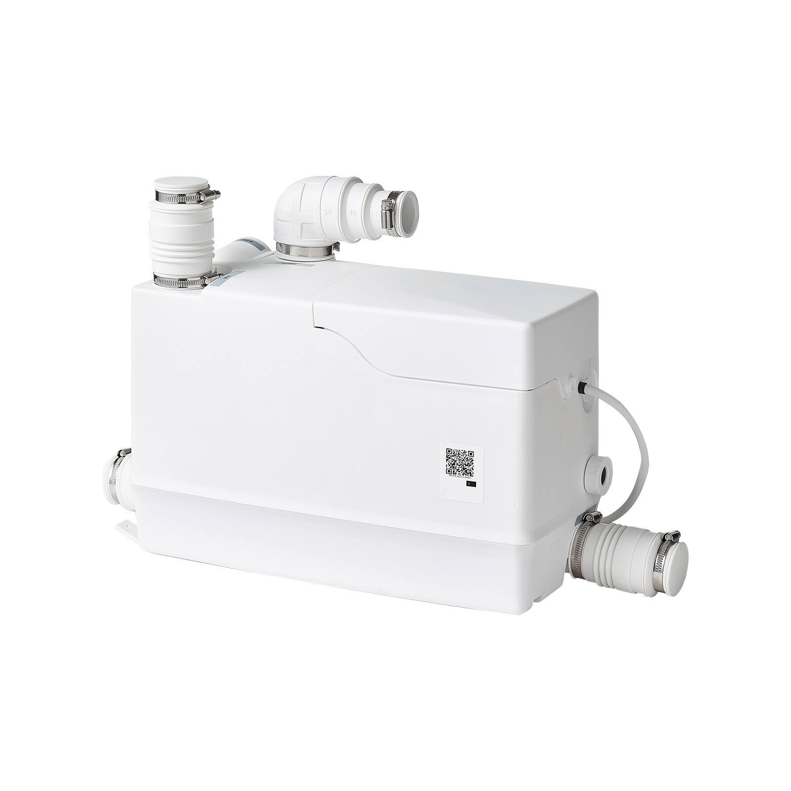Alt View 5. VEVOR - Utility Sink Pump 800W 12000L/h Flow 32.8 ft/10 m Head Macerator Pump, Waste Water Disposal Macerating Machine - White.