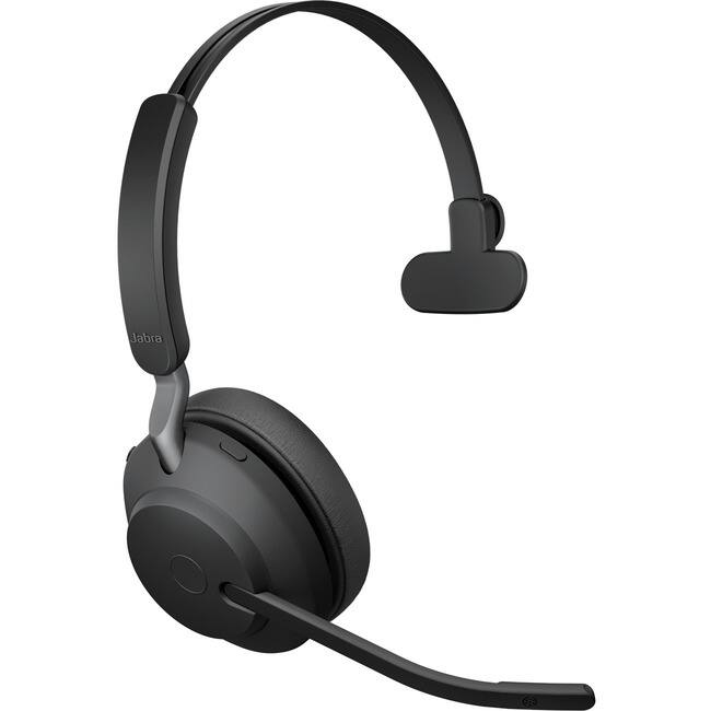 Front. Jabra - Jabra Evolve2 65 Headset - Mono - USB Type A - Wireless - Bluetooth - Over-the-head - Monaural - Supra-aural - Black - Black.