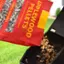 The text on the image reads: "100% natural well-managed pellets from applewood forests."
