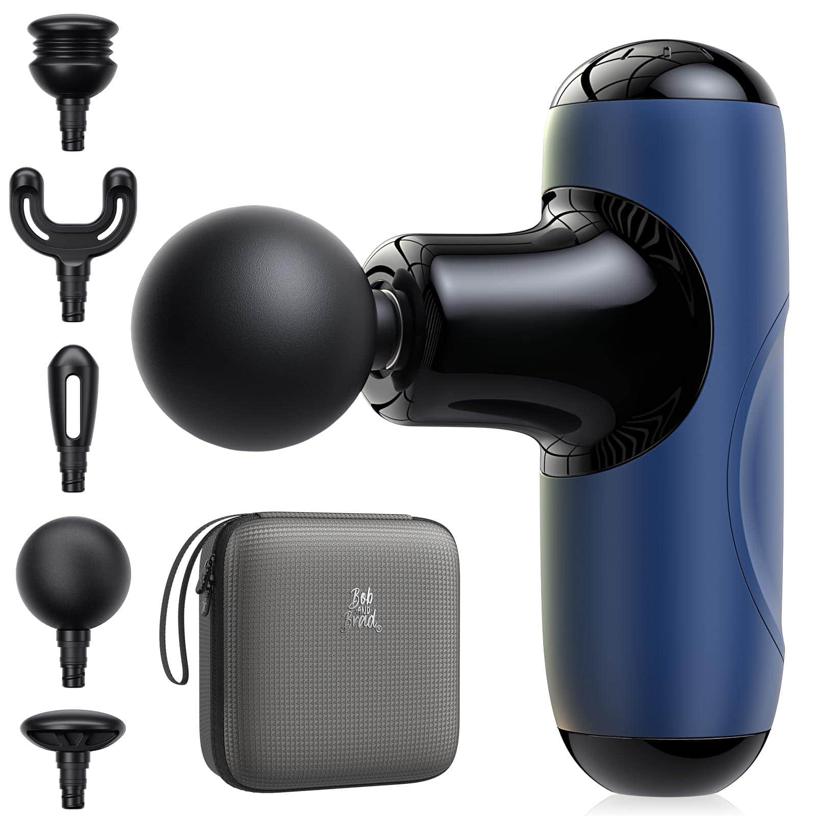 Live At Space - Pocket Deep Tissue Massage Gun, 5 Speeds 7mm Amplitude, USB-C, 0.95lb with Case - 642146672460