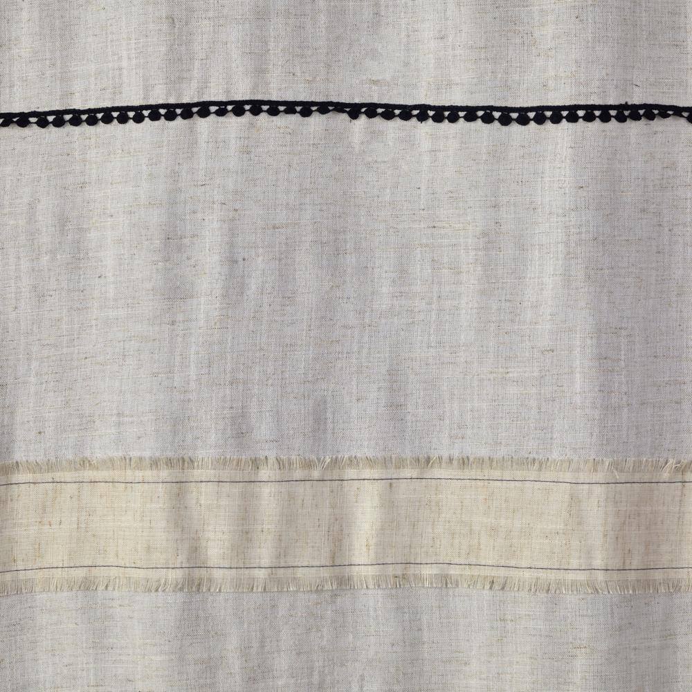 Left. SKL Home - SKL Home Subtle Stripe Tier Pair Window Curtain 2 Piece Set - 56" x 24" Linen - Linen.