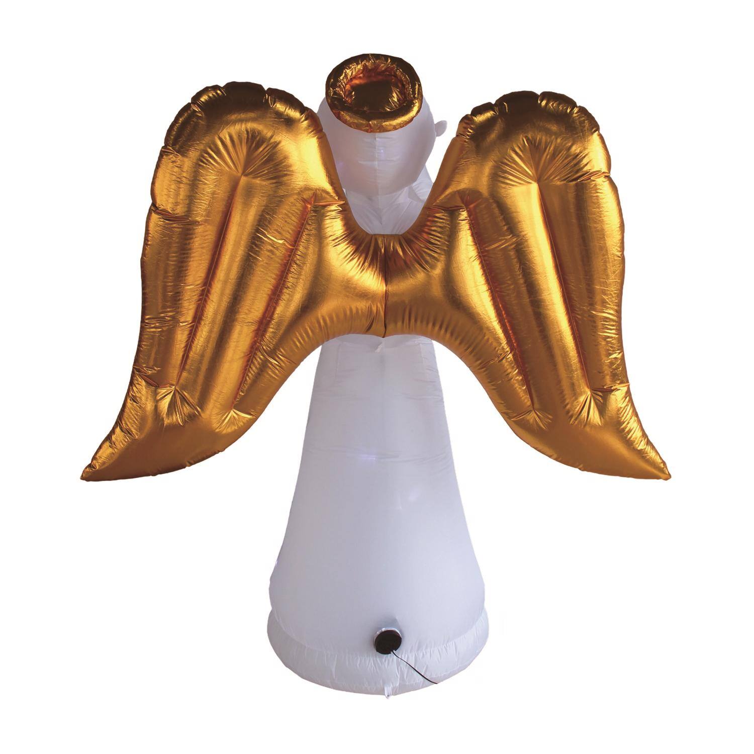 Back. A Holiday Company - A Holiday Company LED Angel with Gold 6 ft. Inflatable - Gold|White.