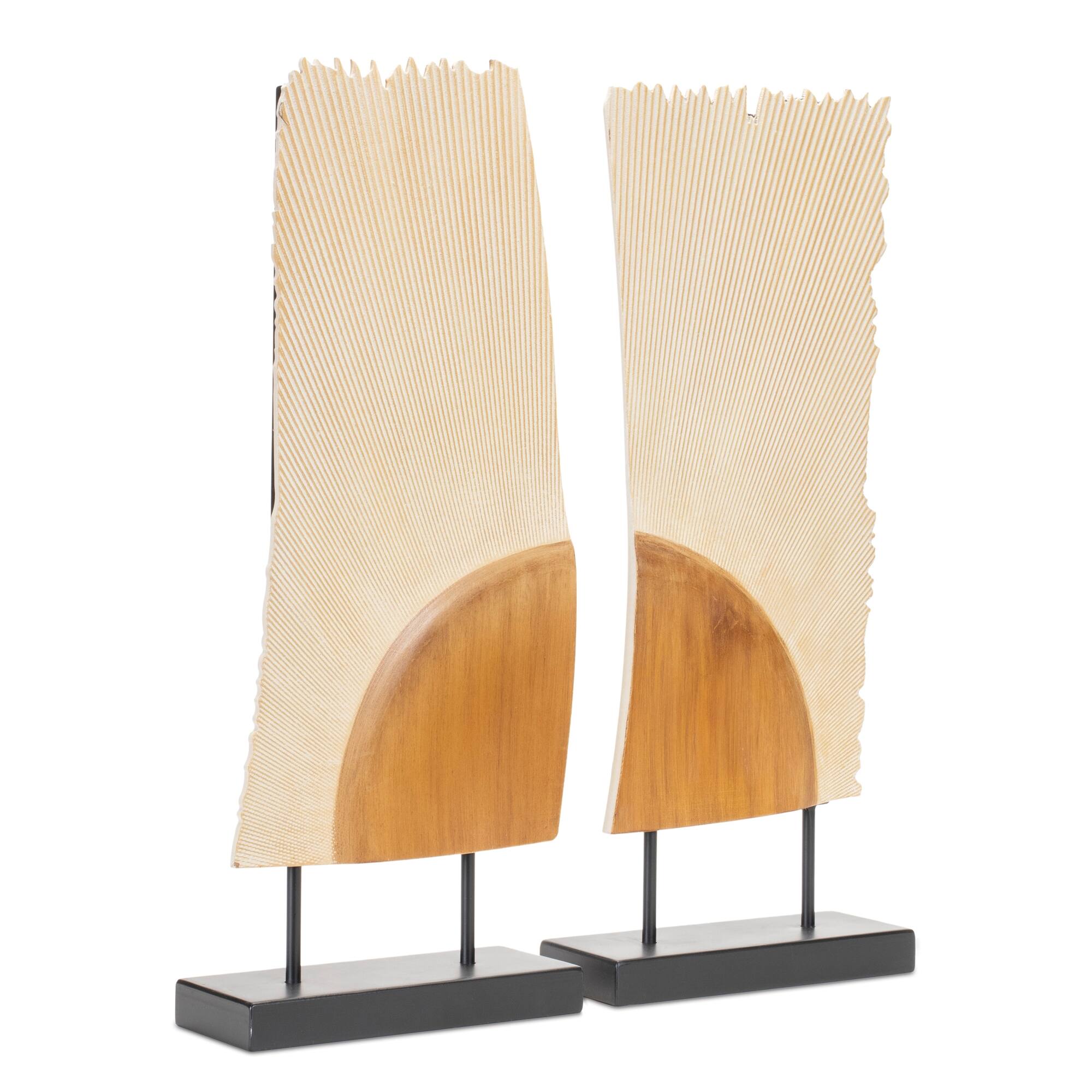 Angle. BreeBe - Modern Tabletop Décor (Set of 2) - Cream, Black.