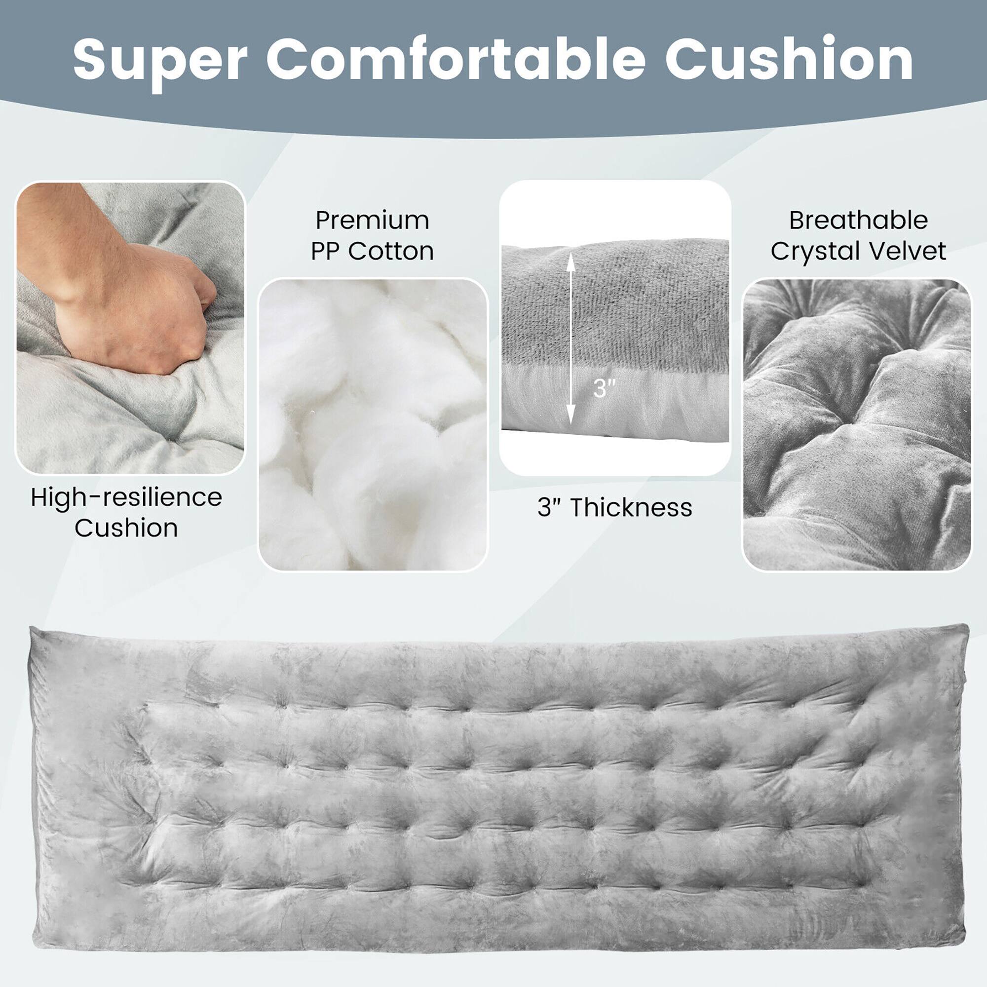 Super Comfortable Cushion

- High-resilience Cushion
- Premium PP Cotton
- Breathable Crystal Velvet
- 3" Thickness
