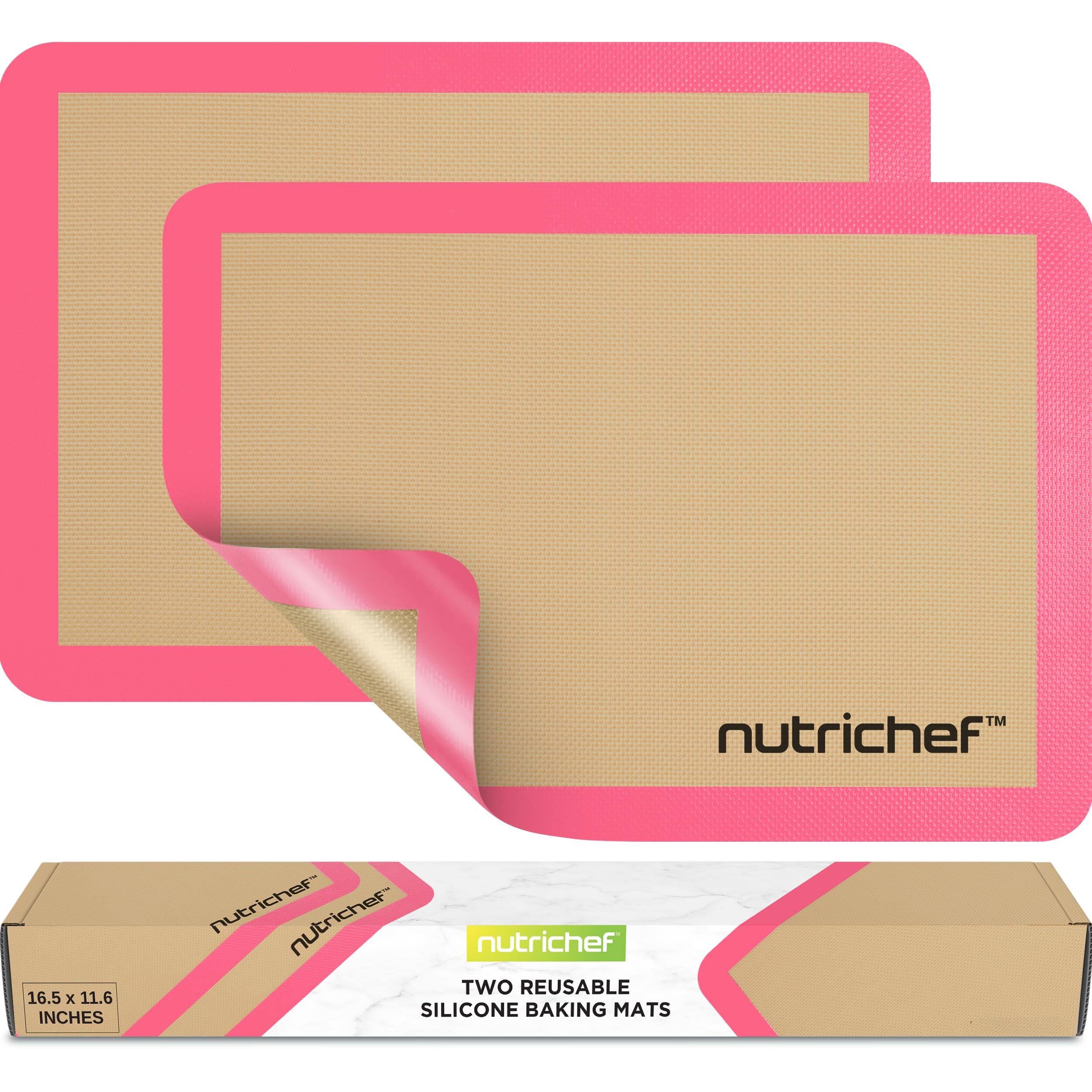 nutrichef 16.5 x 11.6 INCHES nutrichef nutrichef TWO REUSABLE SILICONE BAKING MATS