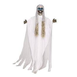 Funworld - Light-Up 10ft Hanging Skull Reaper Yard Décor - White