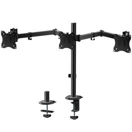 Cedar Assembly - Triple Monitor Mount Heavy Duty Monitors Stand For Screens Adjustable 3 Desk With Swivel Tilt Rotation Clamp - Black Triple Arms