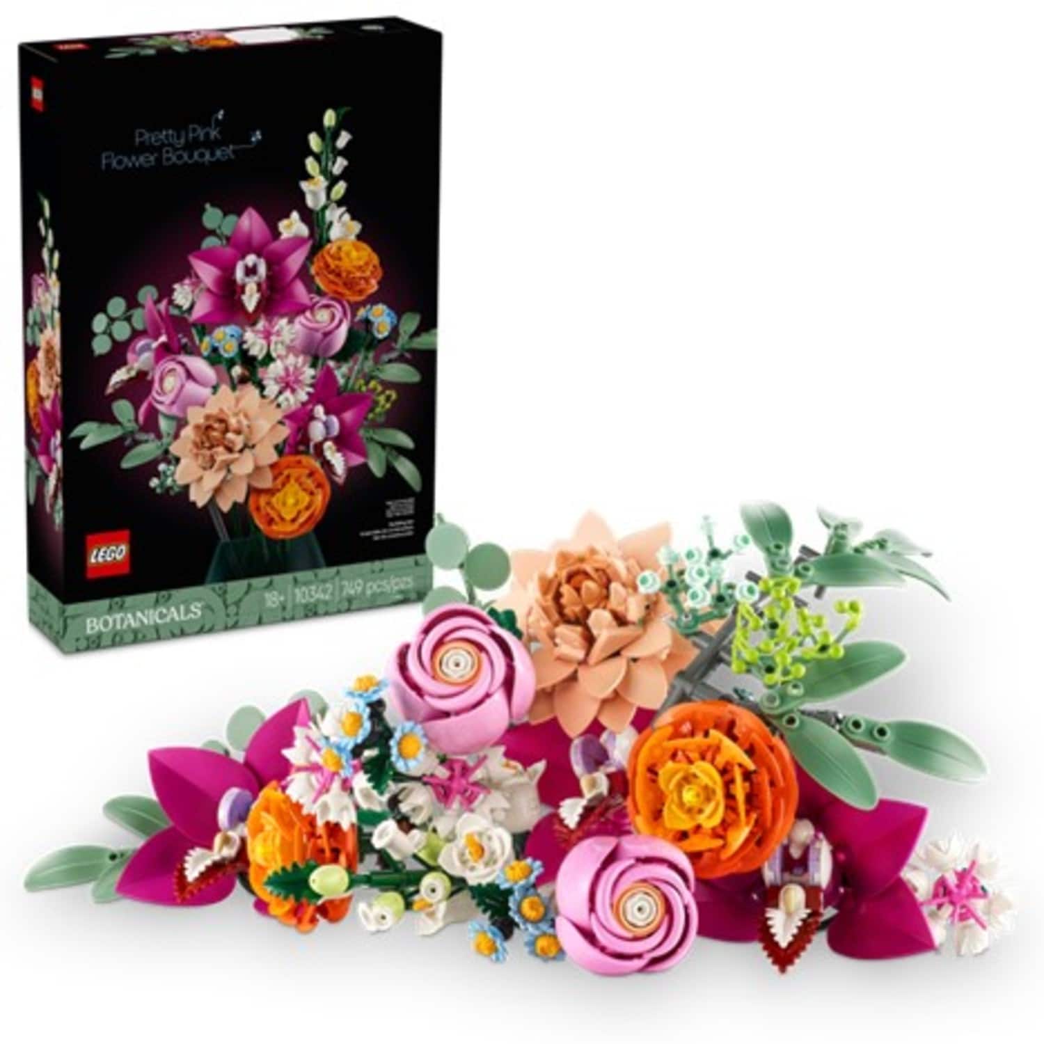 LEGO Botanicals Pretty Pink Flower Bouquet for Home Décor 10342 6526158 ...