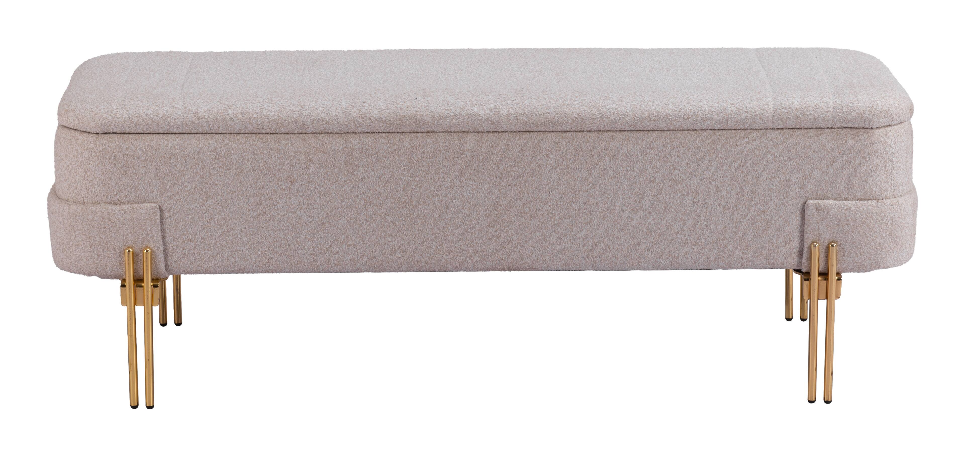 Alt View 1. Hivvago - Lebreton Storage Bench Oatmeal Beige - Oatmeal Beige.