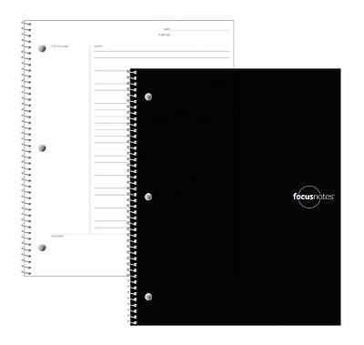 TOPS - FocusNotes 1-Subject Notebook, 9" x 11", Black (90223) - Blue