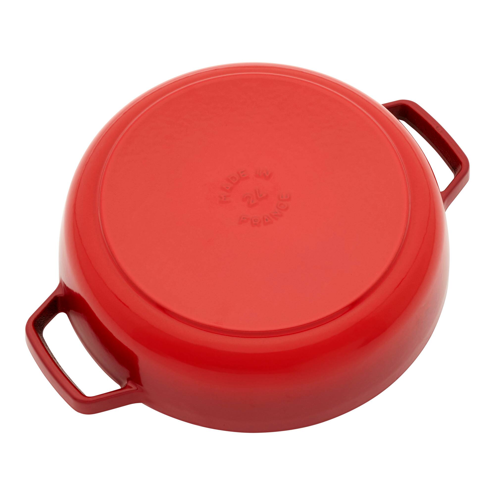 Alt View 3. Staub - Staub Cast Iron 2.5-qt Braiser with Dragon Lid - Cherry - Cherry.