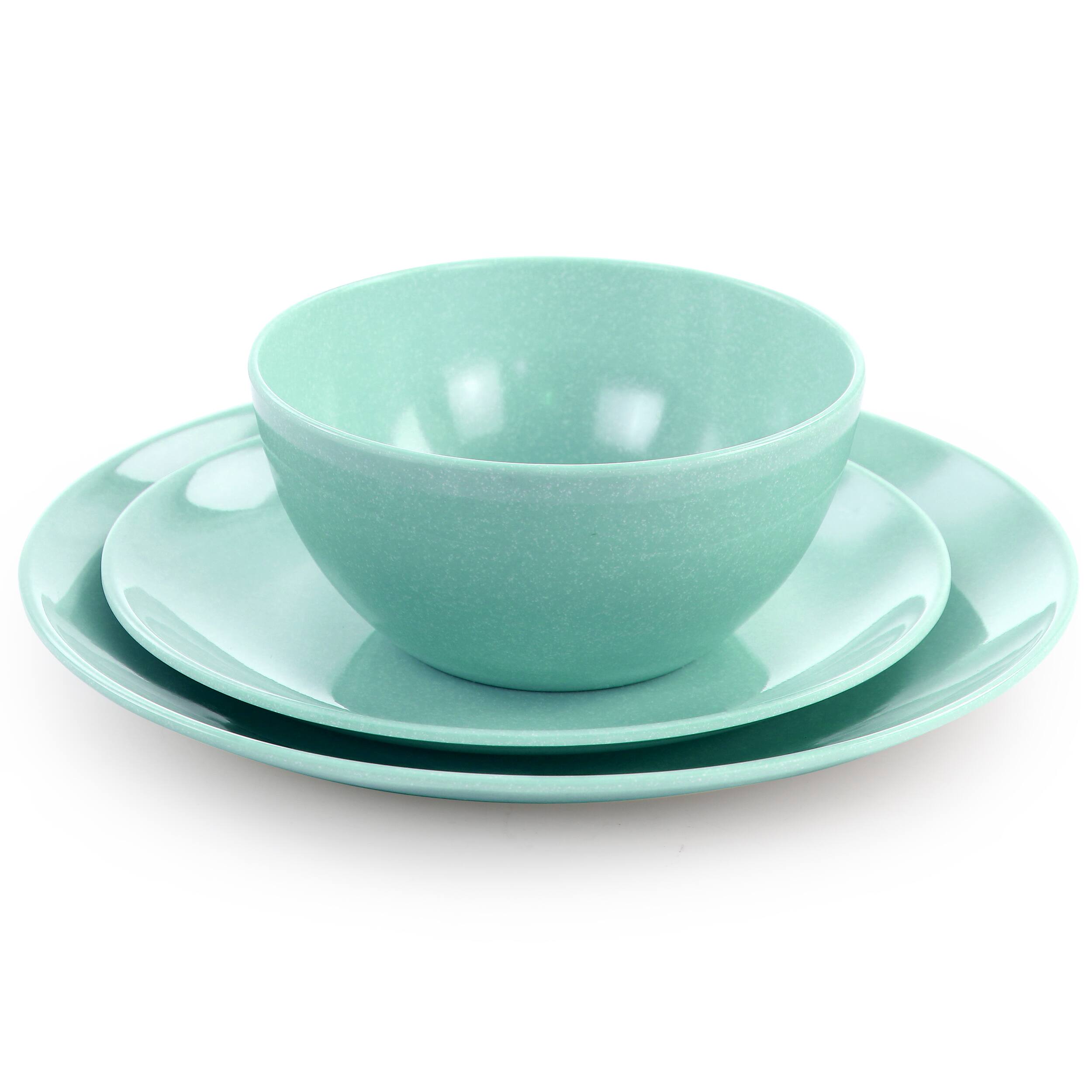 Alt View 1. Martha Stewart - Martha Stewart 12 Piece Melamine Dinnerware Set in Blue - Blue.