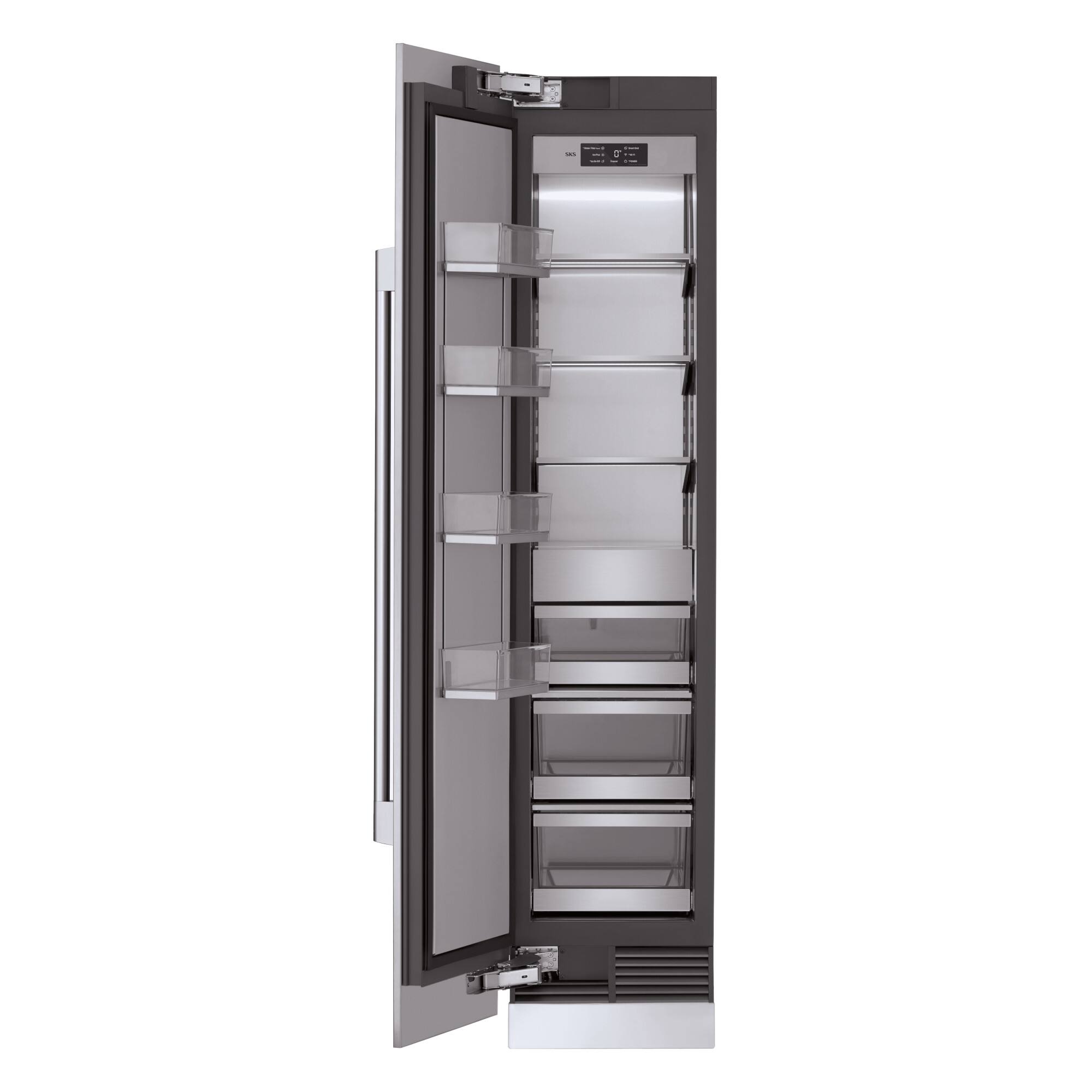 Alt View 5. SKS - 9.6 Cu. Ft. Upright Wi-Fi Freezer - Custom Panel Ready.