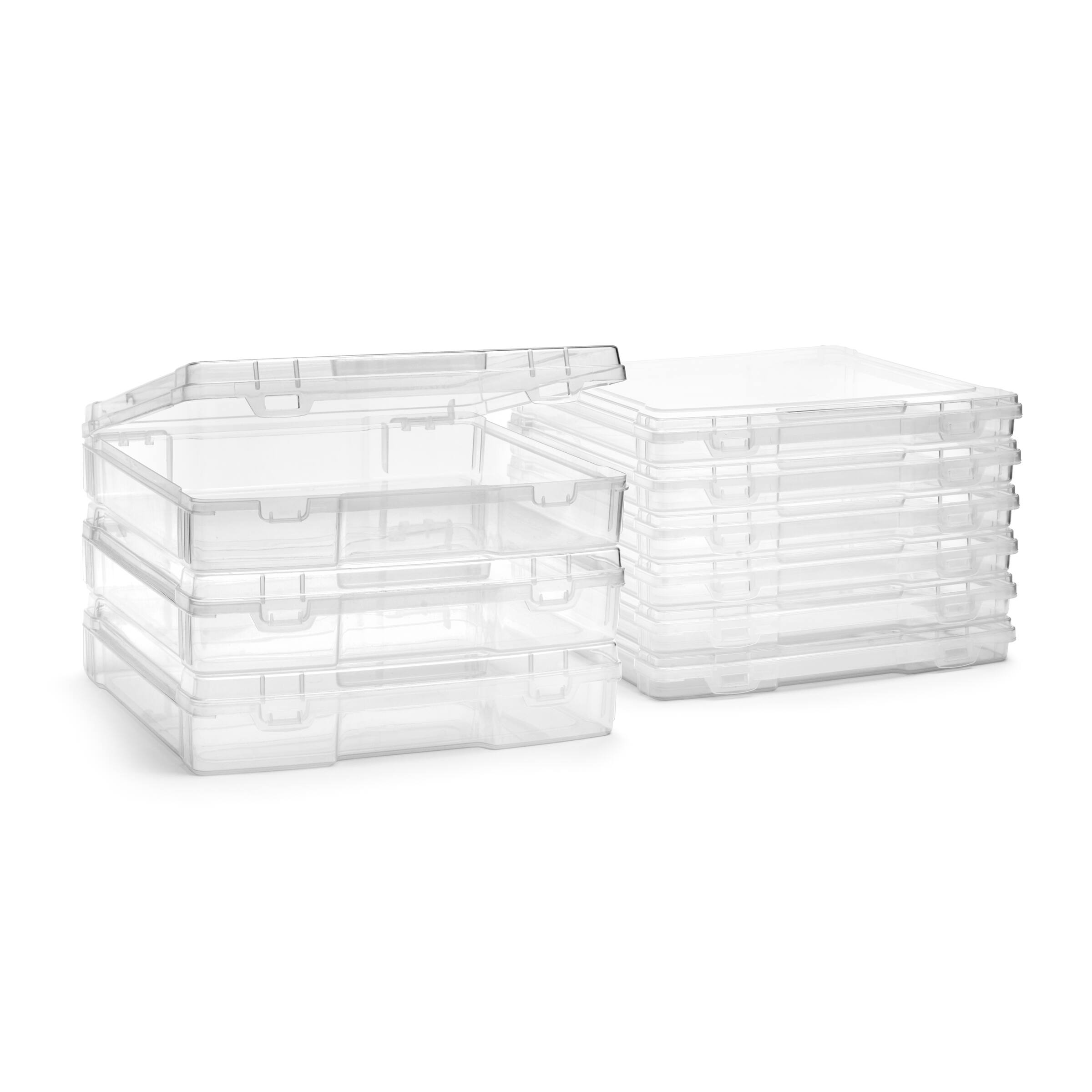 Angle. Sorbus - Sorbus Art Supplies Storage Containers, Clear Narrow and Wide Stackable Storage Box with Snap-Tight Closures - Clear.