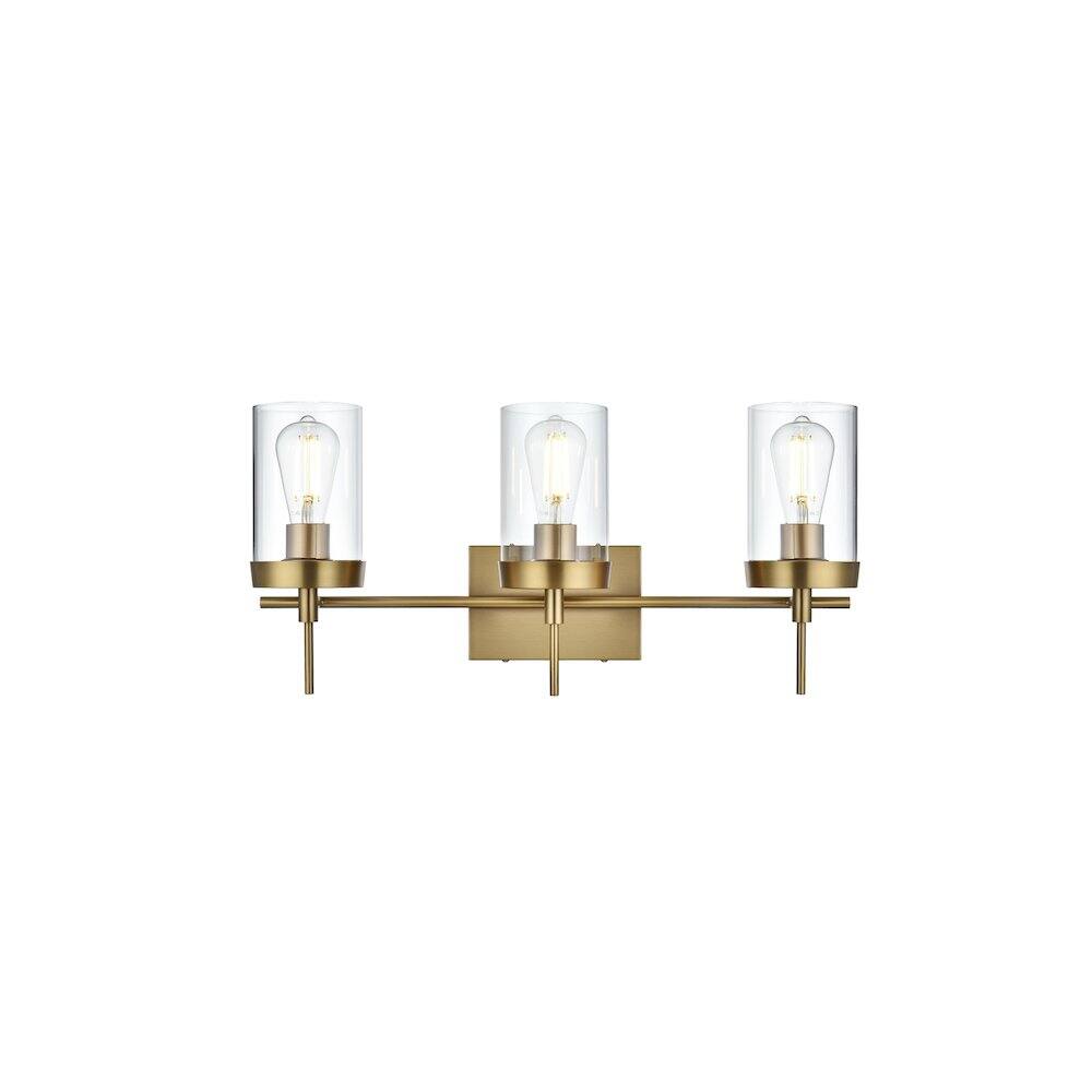 Back. Living District - Taryin 24 inch Wall Sconce in Satin Gold - Satin Gold And Clear.