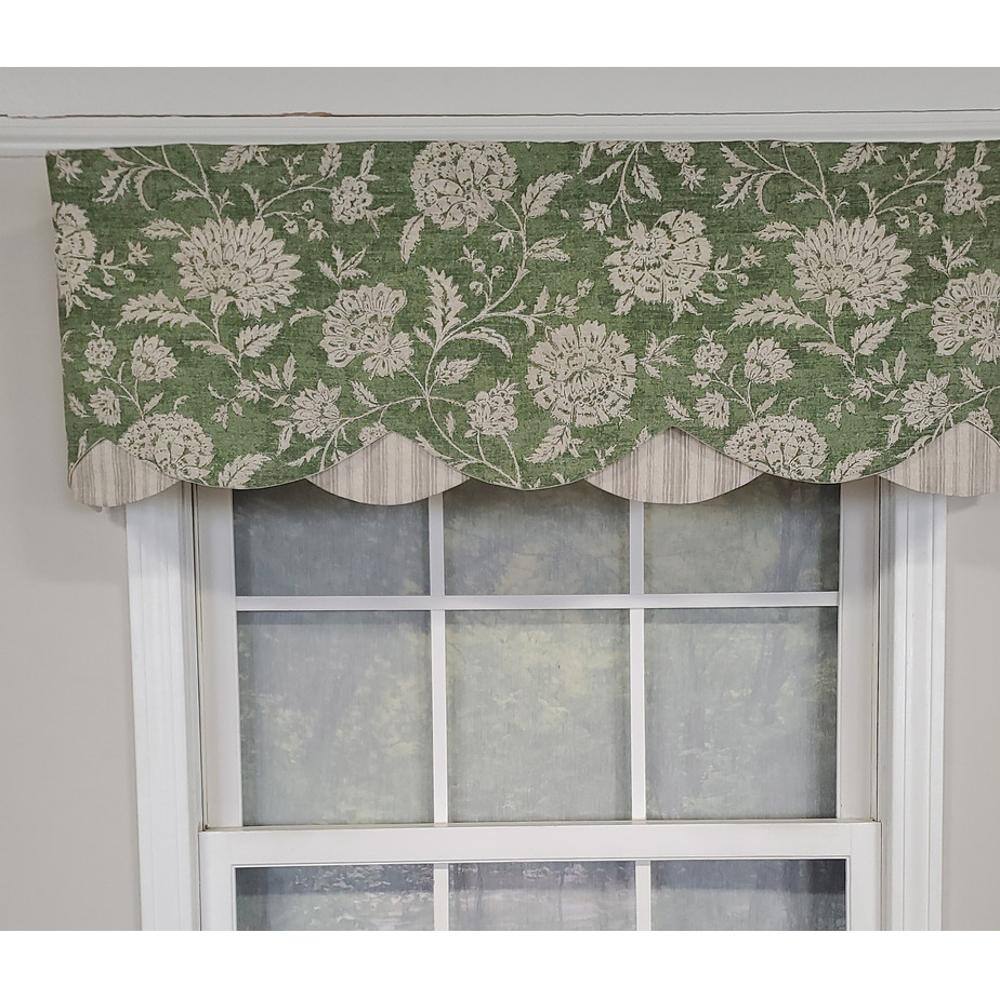 Angle. RLF Home - RLF Home Luxurious Modern Design Classic Basanti Petticoat Style Window Valance 50" x 15" Pine - Pine.