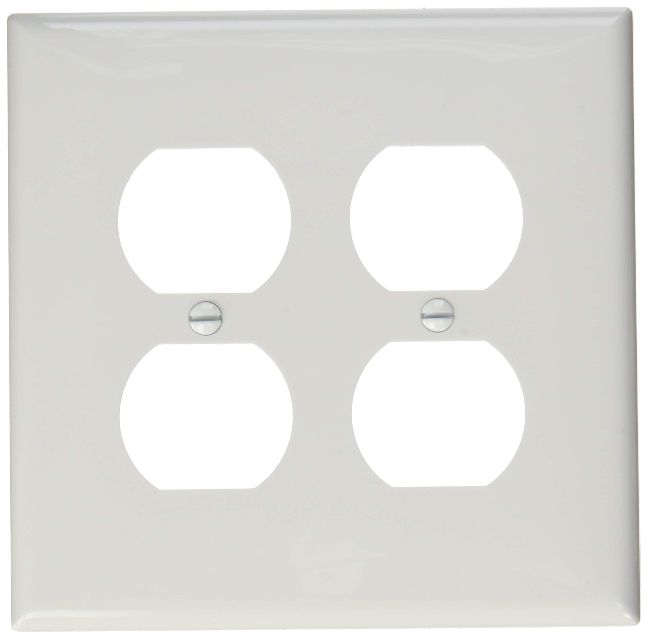 Leviton - Midway 2 gang Nylon Duplex Wall Plate 1 pk (Case of 25) - White