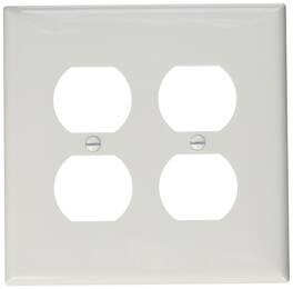 Leviton - Midway 2 gang Nylon Duplex Wall Plate 1 pk (Case of 25) - White