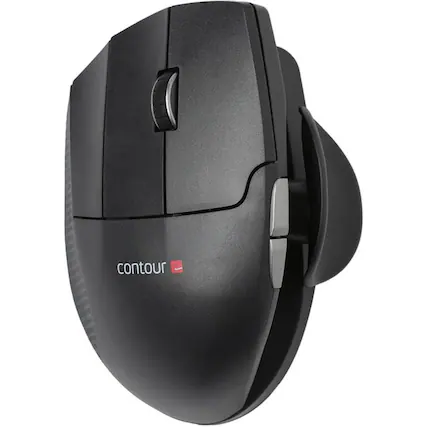 Front. Contour Design - Unimouse Ergonomic Wireless Mouse for Left-Handed - Black.