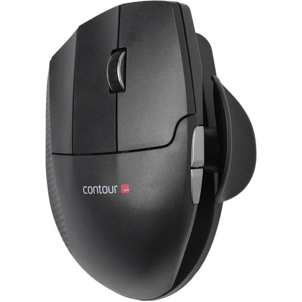 Front. Contour Design - Unimouse Ergonomic Wireless Mouse for Left-Handed - Black.