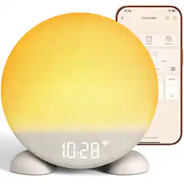 Dazzed Corner - Smart Sunrise Alarm Clock with Wake-Up Light, Dimmable Night Light - Gray