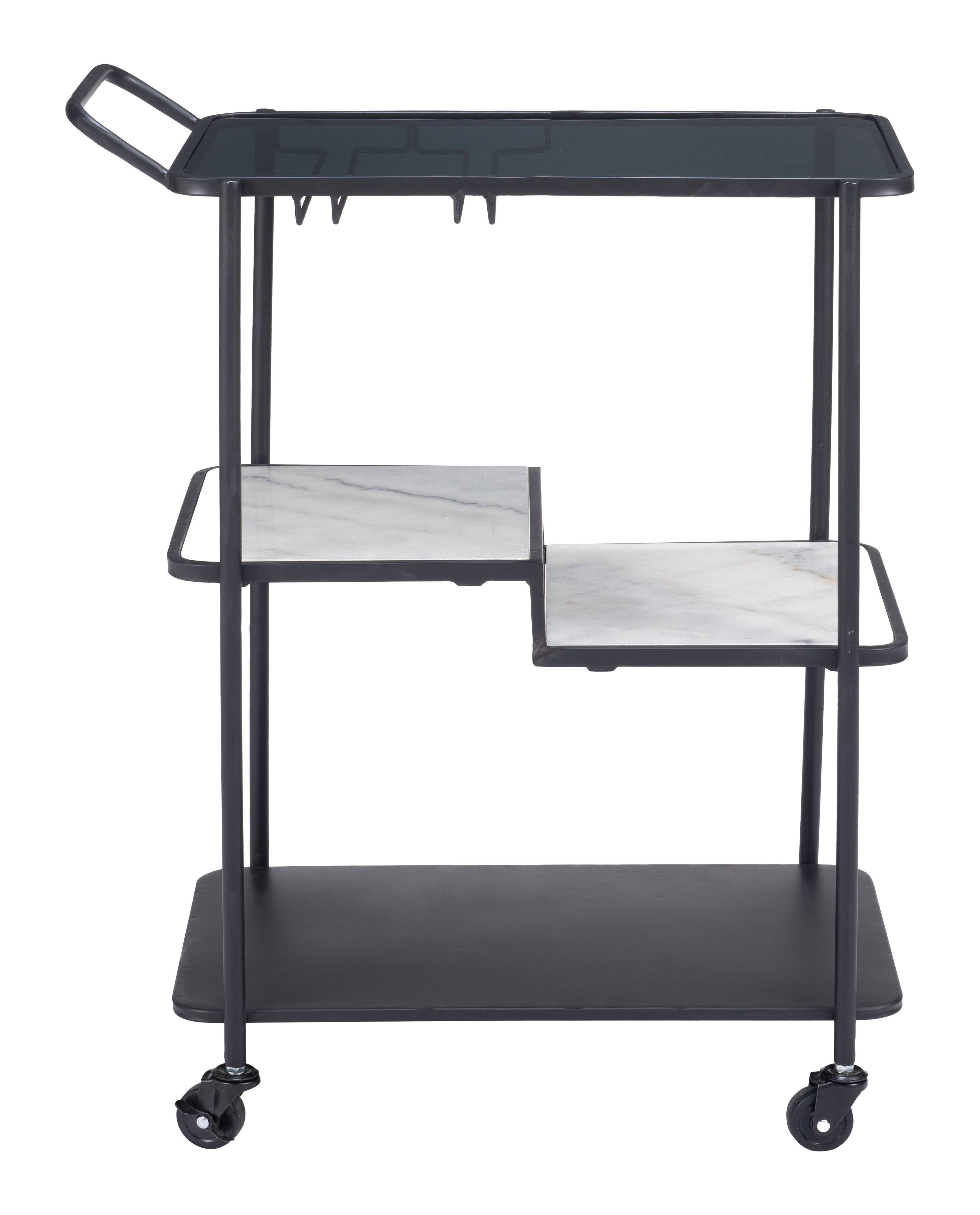 Alt View 1. Hivvago - Constanza Bar Cart Black - Black.