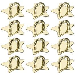 Unique Bargains - Metal Phone Charm Hook 1", 12pcs Adhesive Star Shaped Finger Grip for Smartphones Keychain Tablet Case Accessories - Gold