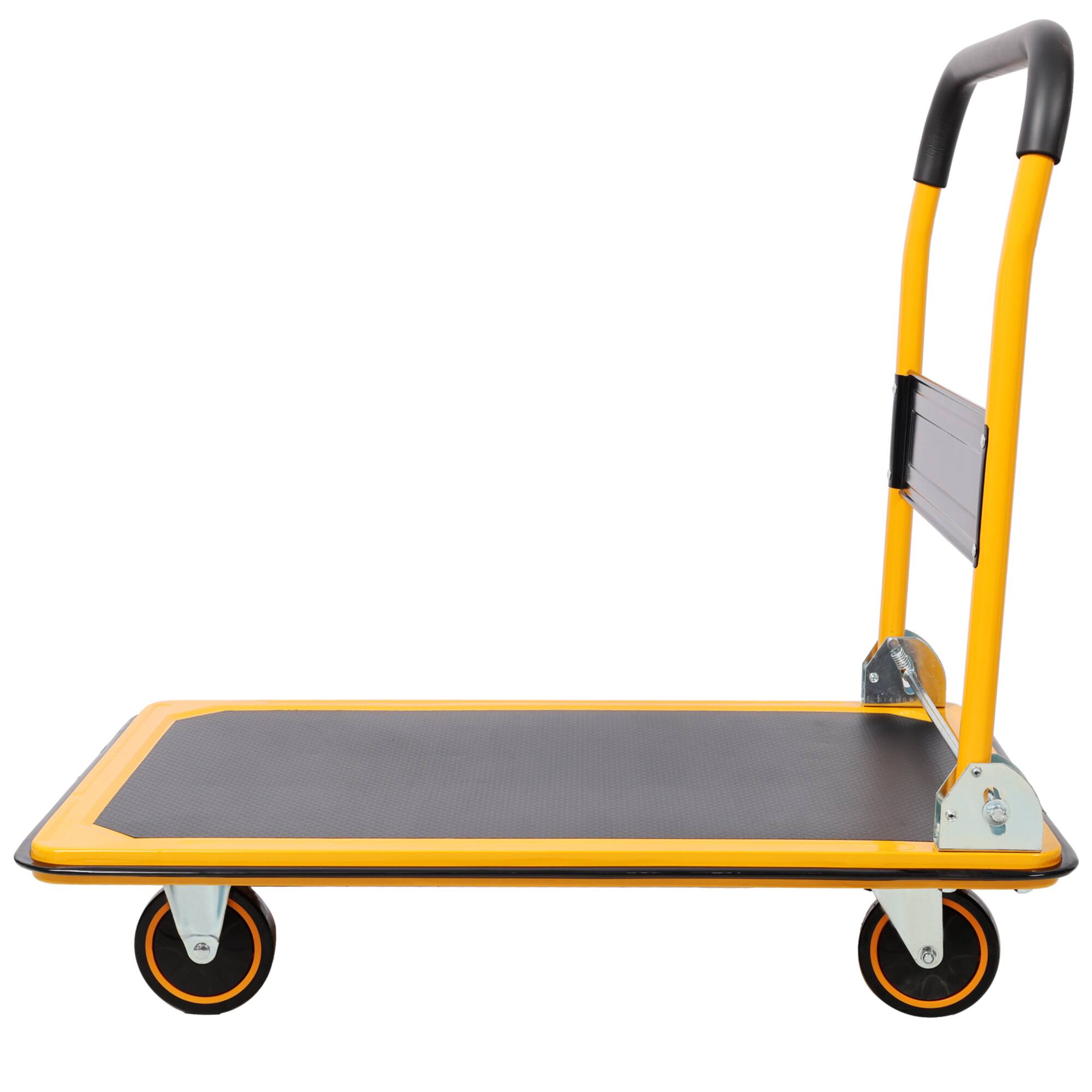 Alt View 5. ELEMENT ACE - Foldable Platform Truck Push Dolly with 660 lb Weight Capacity for Versatile Use in Various Environments - Yellow.