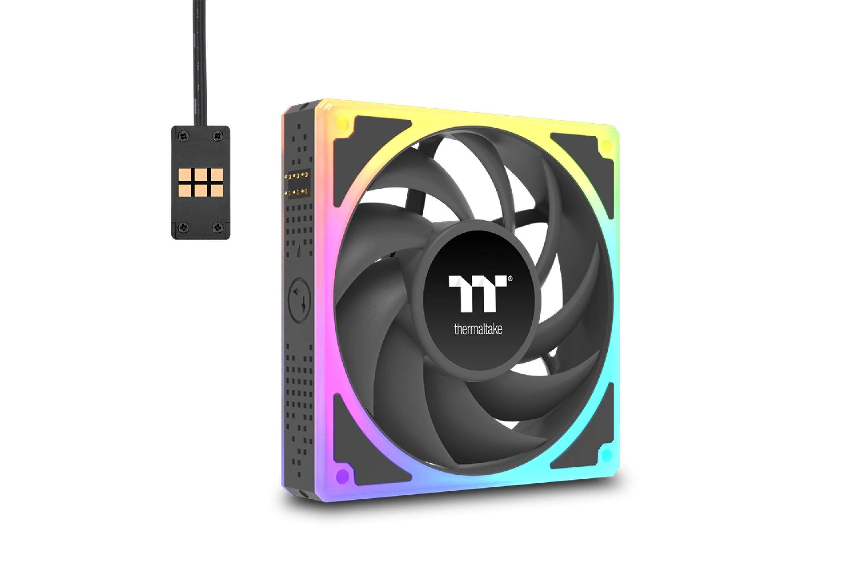 Angle. Thermaltake - Toughfan EX 120 ARGB Sync MagForce 2.0 3-Pack Fan - Black.