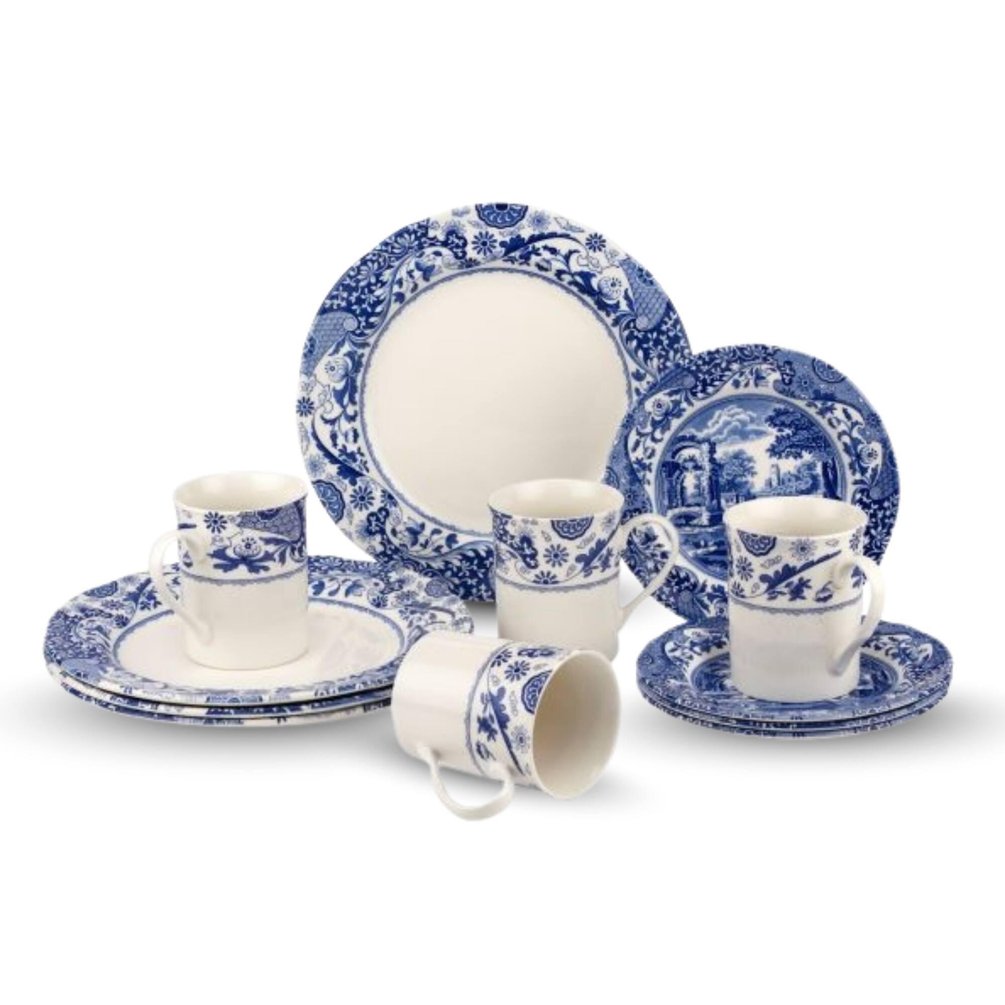 Front. Spode - Spode – Blue Italian – Spode Blue Italian Cone Shaped Topiary - 13 Inch - Blue & White - Blue and White.