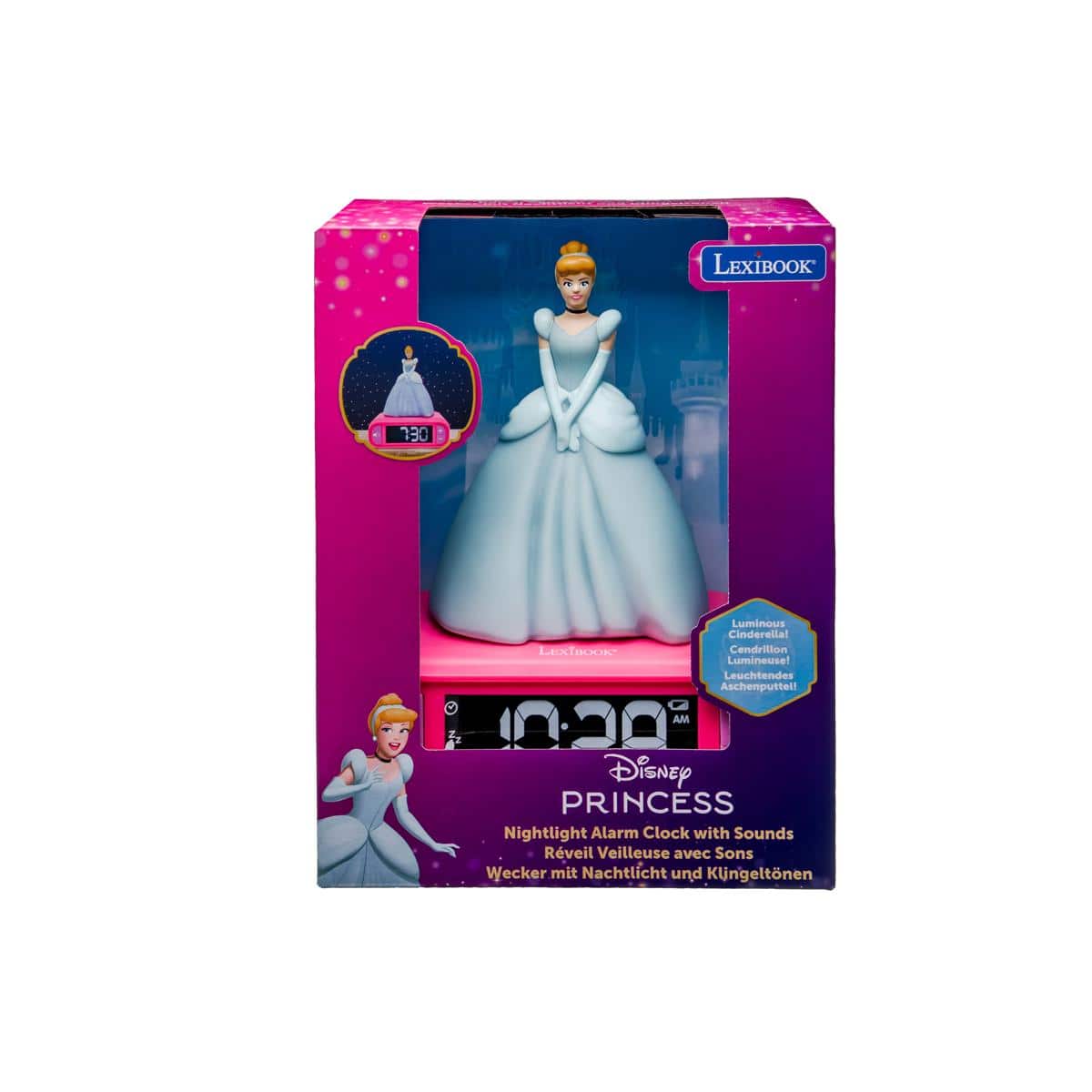 Lexibook DISNEY Princess Cindirella Digital Alarm Clock with 3D