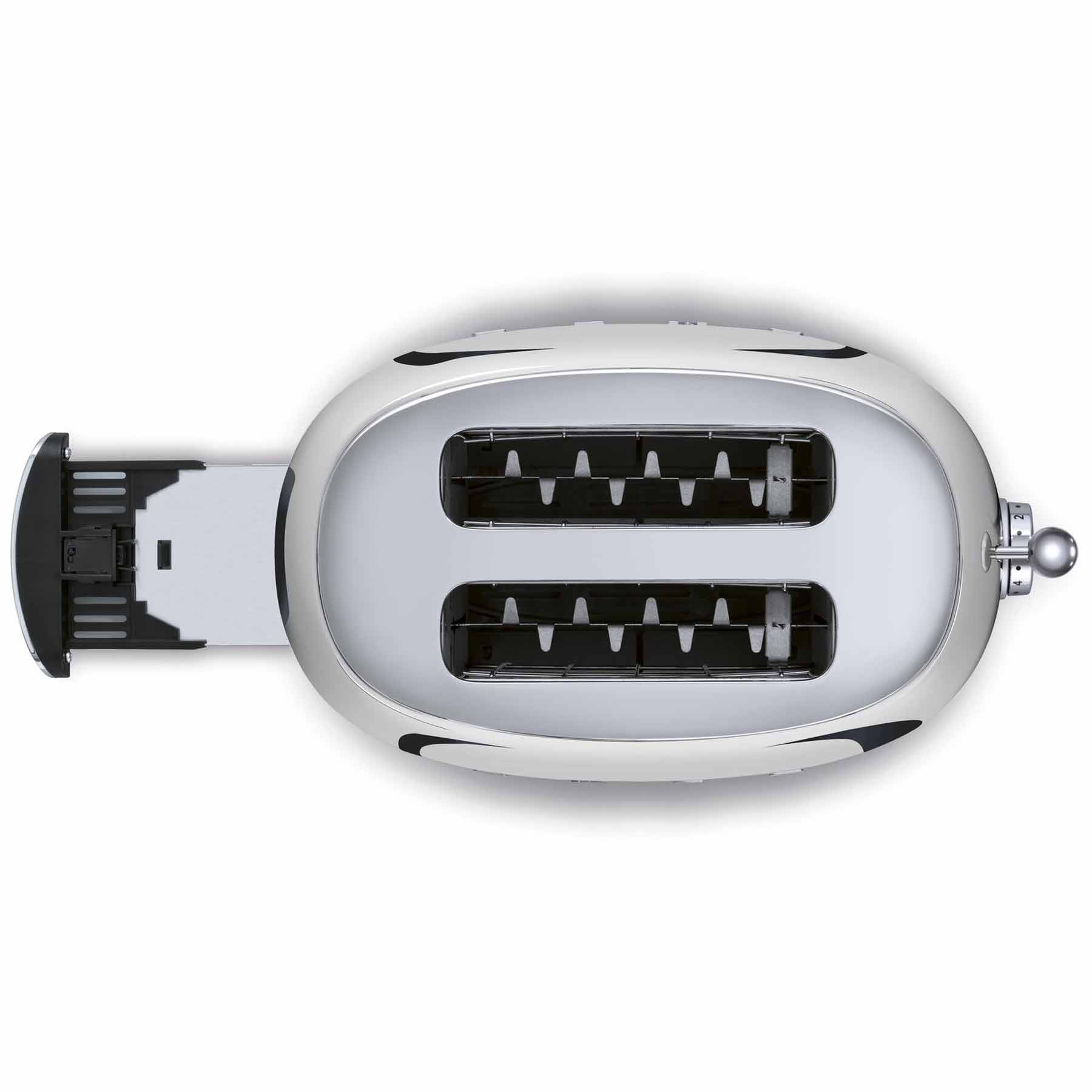 Alt View 1. SMEG - SMEG TSF01 2-Slice Wide-Slot Toaster - Stainless Steel.