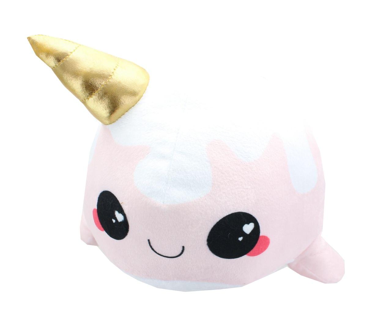 Front. Seven20 - Glitter Galaxy 12-Inch Ice Cream Cone Horn Pink Narwhal Collectible Plush - Pink.