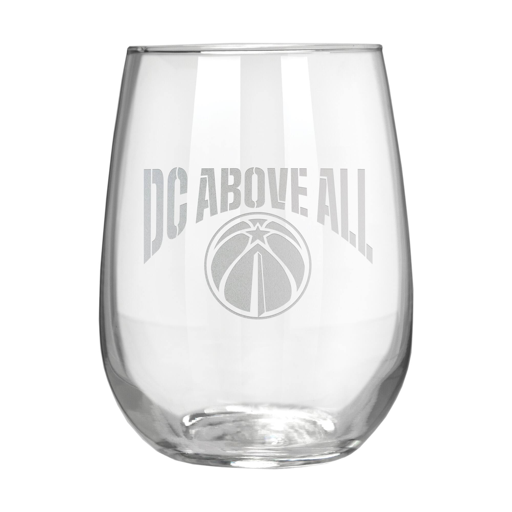 Front. Great American Products - Washington Wizards Etched 17oz. Rally Cry Stemless Wine Glass - Multicolor.