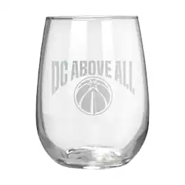 Great American Products - Washington Wizards Etched 17oz. Rally Cry Stemless Wine Glass - Multicolor