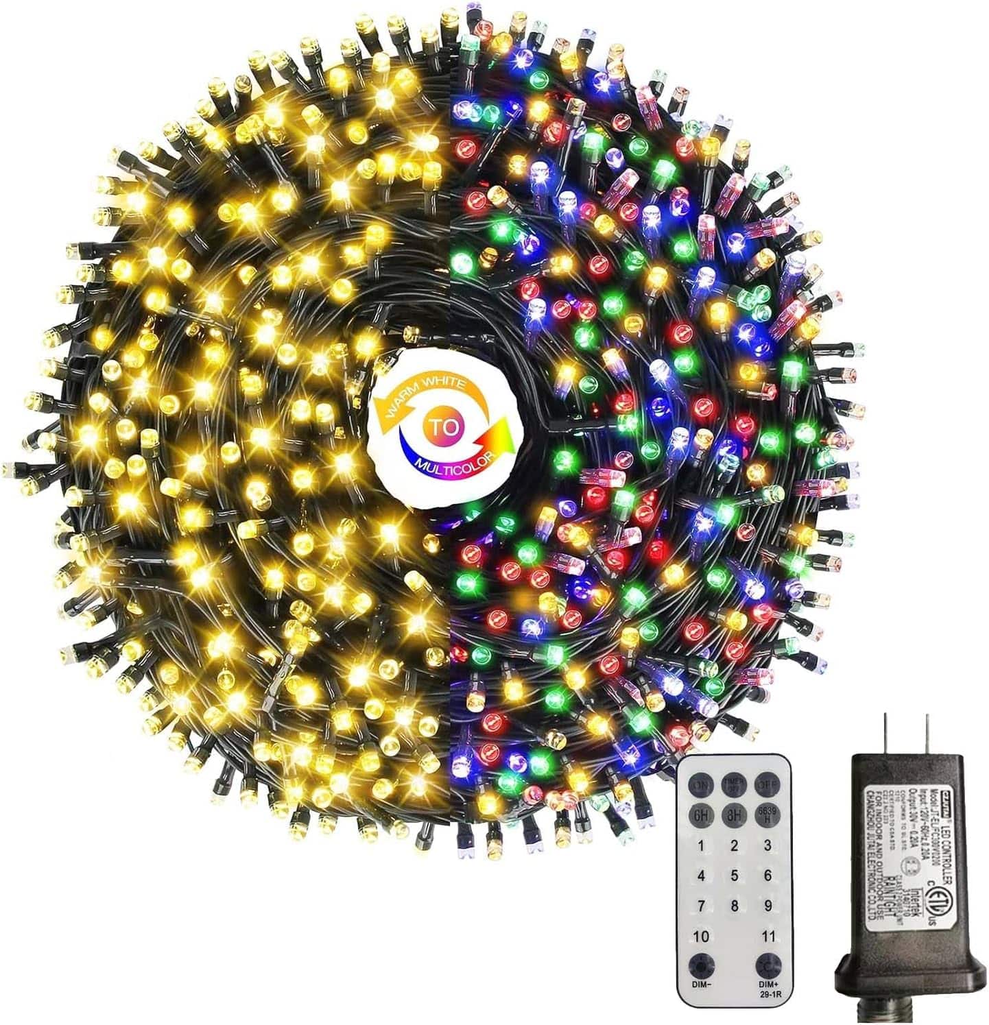 Wikistore - Christmas Color Changing String Lights 100ft 300 LED 11 Modes Waterproof Remote Control