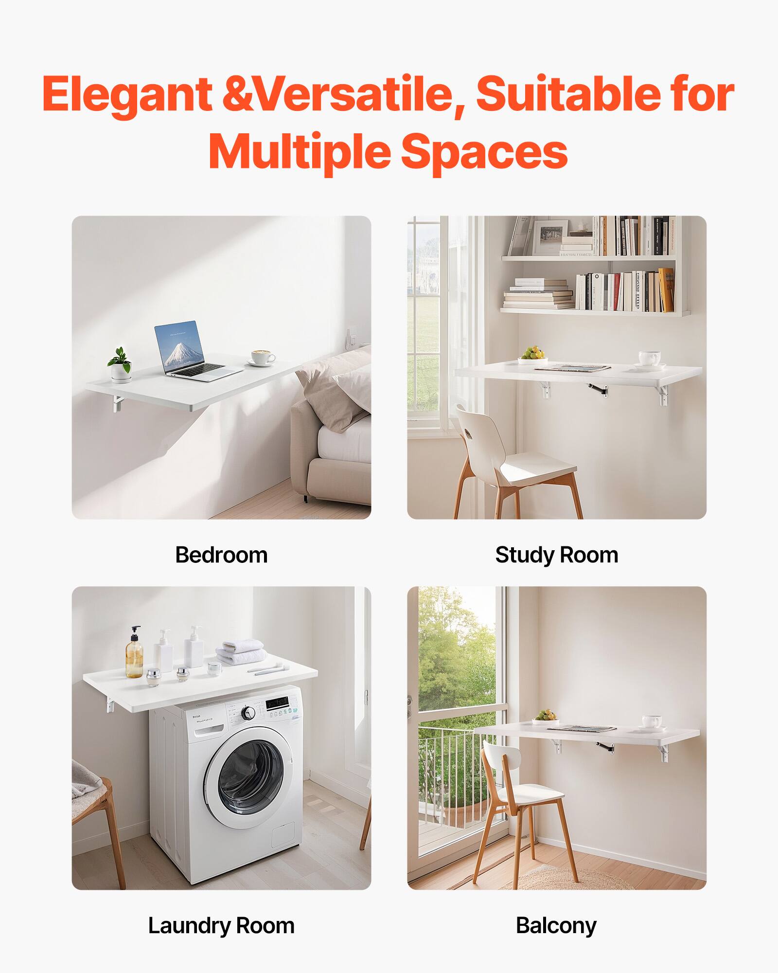 Elegant & Versatile, Suitable for Multiple Spaces

- Bedroom
- Study Room
- Laundry Room
- Balcony